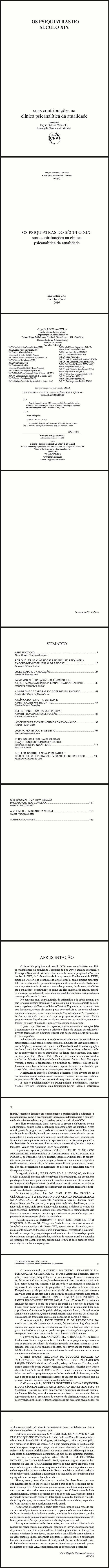 OS PSIQUIATRAS DO SÉCULO XIX:<br>suas contribuições na clínica psicanalítica da atualidade